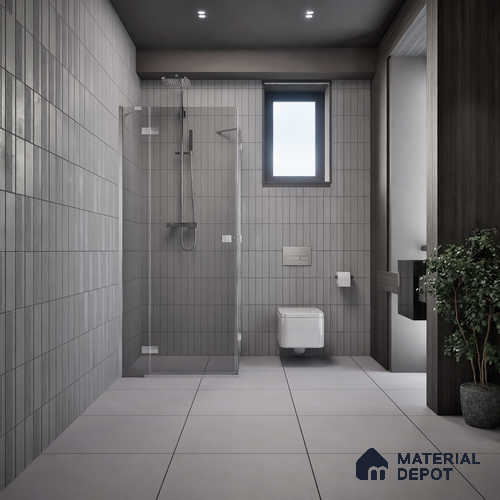Plain Wall & Floor Tile TL 05350 F Neutra Cloud Gris 2 ft x 2 ft Vitrified Carving Matte Finish - 9 mm | Suitable for Bedroom, Balcony, Foyer, Dining