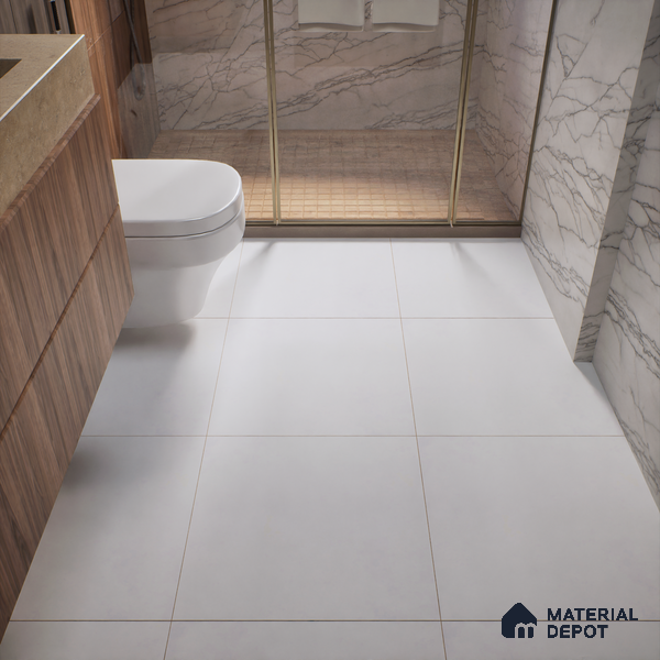 Plain Wall & Floor Tile TL 05350 Neutra Cloud Crush 2 ft x 2 ft Vitrified Carving Matte Finish - 9 mm | Suitable for Bedroom, Balcony, Foyer, Dining