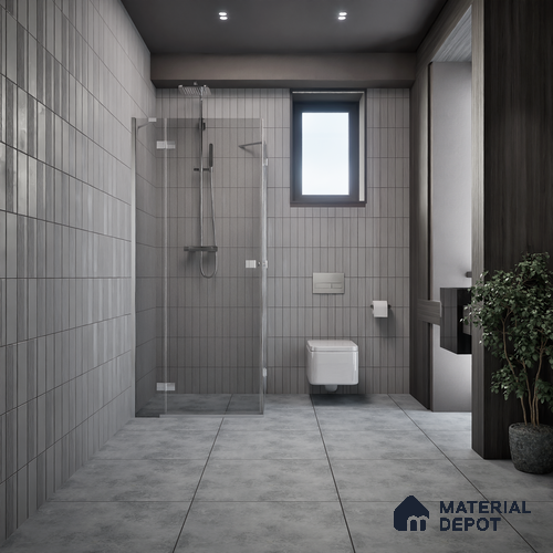 Cement Wall & Floor Tile TL 05351 D Neutra Impex Mix Grey 2 ft x 2 ft Vitrified Plain Matte Finish - 9 mm | Suitable for Bedroom, Balcony, Foyer, Dining