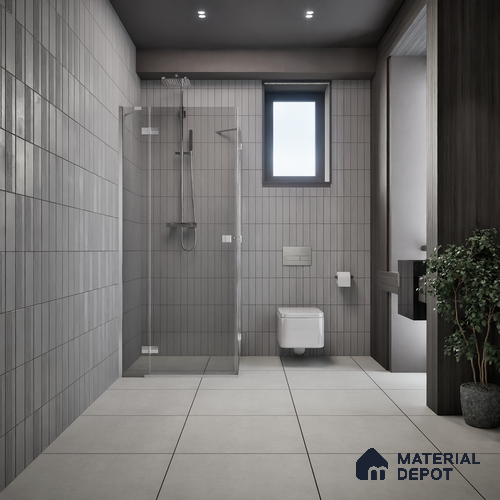Plain Wall & Floor Tile TL 05352 B Neutra Maser Grey 2 ft x 2 ft Vitrified Matte Finish - 9 mm | Suitable for Bedroom, Balcony, Foyer, Dining