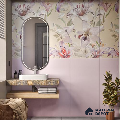 Plain Floor & Wall Tile TL 06223 Mellow Crimson Glow 4 ft x 2 ft Vitrified Matte Finish - 9 mm | Suitable for Living Room, Bedroom, Bathroom & Kitchen