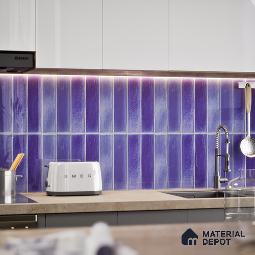 Subway Wall Tile TL 05629 B Tones Lustre Varde 1 ft x 1 ft Ceramic Glossy Finish - 9 mm | Suitable for Bathroom, Kitchen Backsplash | Please Expect a Slight Variation of Pattern