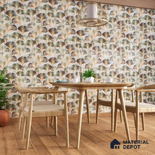 Tropical Wall Tile TL 05524 C Prestige Majestic Jade Decor 2 ft x 4 ft Vitrified High Gloss Finish - 9 mm | Suitable for Living Room, Bedroom, Bathroom