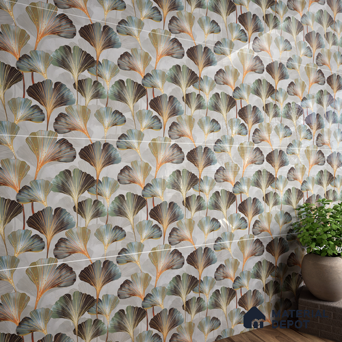 Tropical Wall Tile TL 05524 C Prestige Majestic Jade Decor 2 ft x 4 ft Vitrified High Gloss Finish - 9 mm  | Suitable for Living Room, Bedroom, Bathroom