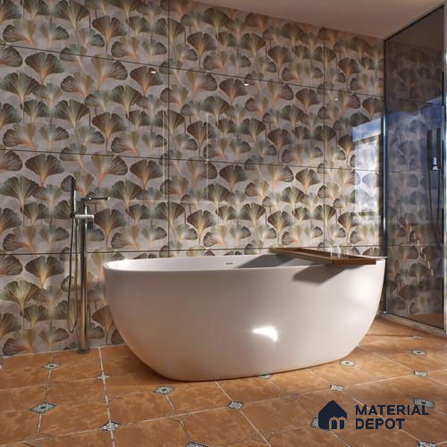 Tropical Wall Tile TL 05524 C Prestige Majestic Jade Decor 2 ft x 4 ft Vitrified High Gloss Finish - 9 mm  | Suitable for Living Room, Bedroom, Bathroom