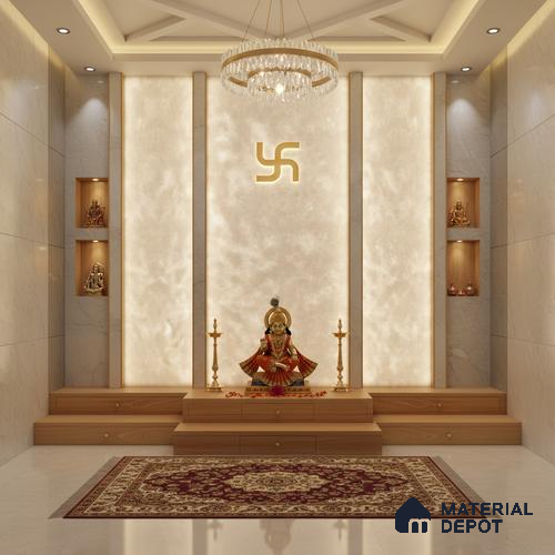 Grey Marble Look Alabaster Sheet/Panel 8 ft x 4 ft - 5 mm | PN 03052 | Suitable for Pooja Room, Feature Wall, Foyer, Ceiling & Reception | Width is Subjected to 5% Variation