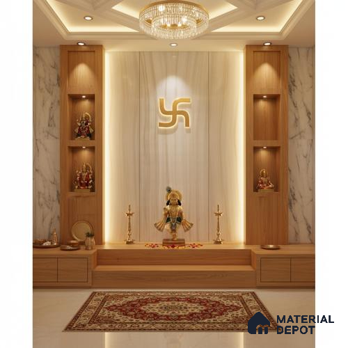 Silver Patterned Look Alabaster Sheet/Panel 8 ft x 4 ft - 6 mm | PN 03061 | Suitable for Pooja Room, Feature Wall, Foyer, Ceiling & Reception | Width is Subjected to 5% Variation