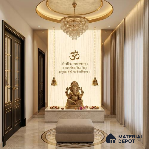 Grey Patterned Look Alabaster Sheet/Panel 8 ft x 4 ft - 6 mm | PN 03066 | Suitable for Pooja Room, Feature Wall, Foyer, Ceiling & Reception | Width is Subjected to 5% Variation