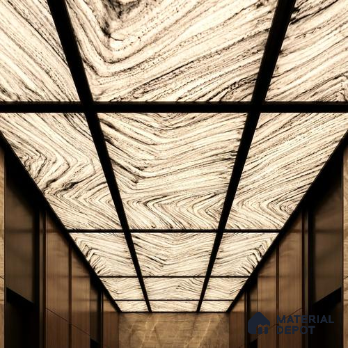 Multi Colour Stone Look Alabaster Sheet/Panel 8 ft x 4 ft - 6 mm | PN 03070 | Suitable for Pooja Room, Feature Wall, Foyer, Ceiling & Reception | Width is Subjected to 5% Variation