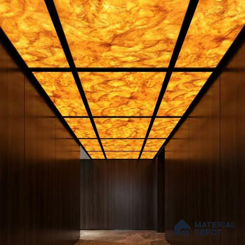 Multi Colour Marble Look Alabaster Sheet/Panel 8 ft x 4 ft - 6 mm | PN 03072 | Suitable for Pooja Room, Feature Wall, Foyer, Ceiling & Reception | Width is Subjected to 5% Variation