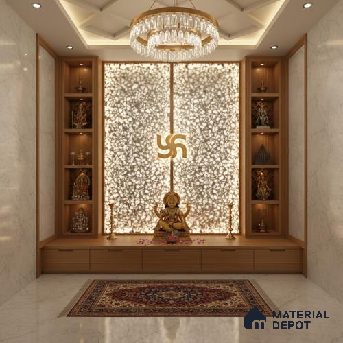 Multi Colour Stone Look Alabaster Sheet/Panel 8 ft x 4 ft - 8 mm | PN 03101 | Suitable for Pooja Room, Feature Wall, Foyer, Ceiling & Reception | Width is Subjected to 5% Variation