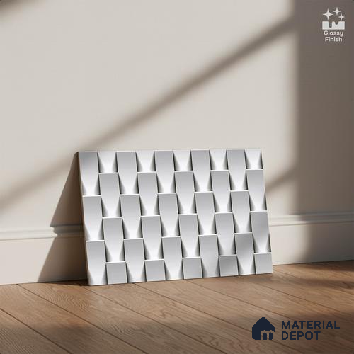 TL 01945 B White Dark 18 x 12 inch Glossy Finish Ceramic Wall Tile - 6 mm