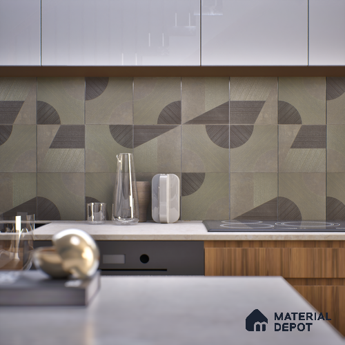 Punch Wall & Floor Handmade Tile TL 05881 Pattern 1 Subtle Geometry 197 mm x 197 mm Vitrified - 9 mm | Random Mix Patterns | Suitable For Living Room, Bedroom, Kitchen