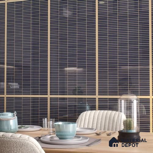 Faux Subway Wall Tile TL 06499 D Kitkat Black 4 ft x 2 ft Vitrified Glossy Finish - 9 mm | Suitable for Kitchen, Bathroom & Dining Area