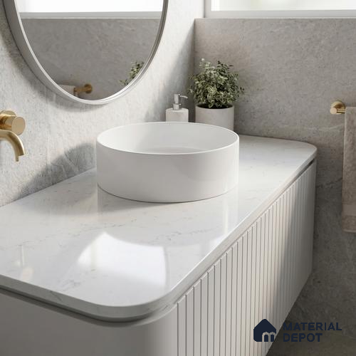 Belina Quartz QR 00028 Polar Essence Regalia Series 11.42 ft x 6.58 ft Quartz - 20 mm | 10 Years Warranty | Suitable for Kitchen, Restaurant, Counter Tops, Dining, Reception, office