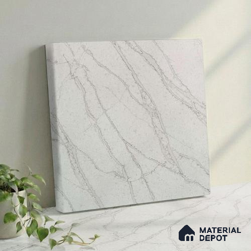 Belina Quartz QR 00035 Ivory Whisper Regalia Series 11.42 ft x 6.58 ft Quartz - 20 mm | 10 Years Warranty | Suitable for Kitchen, Restaurant, Counter Tops, Dining, Reception, office
