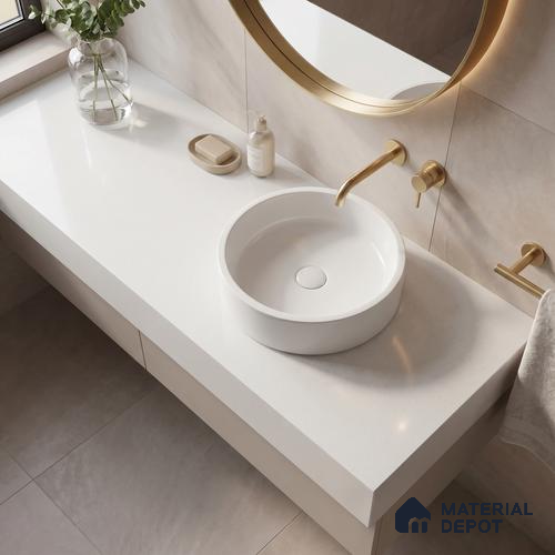 Belina Quartz QR 00037 Whisper Veil Regalia Series 11.42 ft x 6.58 ft Quartz - 20 mm | 10 Years Warranty | Suitable for Kitchen, Restaurant, Counter Tops, Dining, Reception, office
