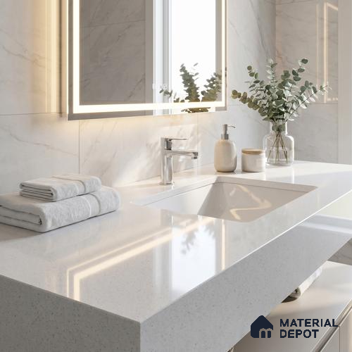 Belina Quartz QR 00054 Frosted Pebble Regalia Series 11.42 ft x 6.58 ft Quartz - 20 mm | 10 Years Warranty | Suitable for Kitchen, Restaurant, Counter Tops, Dining, Reception, office