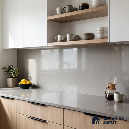 Belina Quartz QR 00069 Mist Vein Viola Series 10.75 ft x 5.42 ft Quartz - 20 mm | 7 Years Warranty | Suitable for Kitchen, Restaurant, Counter Tops, Dining, Reception, office