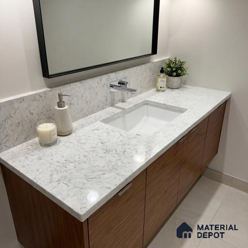 Belina Quartz QR 00071 B Frosted Cascade Viola Series 10.75 ft x 2.71 ft Quartz - 20 mm | 7 Years Warranty | Suitable for Kitchen, Restaurant, Counter Tops, Dining, Reception, office