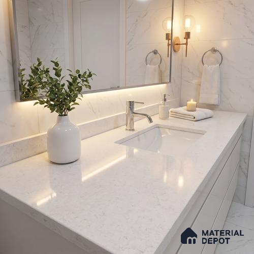 Belina Quartz QR 00073 Frosted Quartzite Viola Series 10.01 ft x 4.76 ft Quartz - 20 mm | 7 Years Warranty | Suitable for Kitchen, Restaurant, Counter Tops, Dining, Reception, office