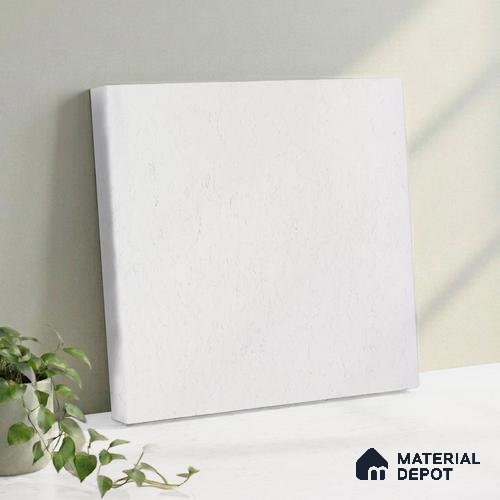 Belina Quartz QR 00084 Carrara Mist Viola Series 10.75 ft x 5.42 ft Quartz - 20 mm | 7 Years Warranty | Suitable for Kitchen, Restaurant, Counter Tops, Dining, Reception, office