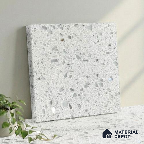 Belina Quartz QR 00087 B Frosted Crystal Viola Series 10.75 ft x 2.71 ft Quartz - 20 mm | 7 Years Warranty | Suitable for Kitchen, Restaurant, Counter Tops, Dining, Reception, office