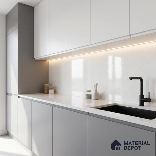 Belina Quartz QR 00087 Frosted Crystal Viola Series 10.75 ft x 5.42 ft Quartz - 20 mm | 7 Years Warranty | Suitable for Kitchen, Restaurant, Counter Tops, Dining, Reception, office