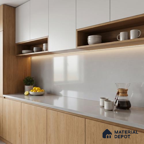 Belina Quartz QR 00223 Serene Mist Helsinki Series 11.5 ft x 6.5 ft Quartz - 20 mm | 10 Years of Replacement Warranty | Suitable for Kitchen, Restaurant, Counter Tops, Dining, Reception, office