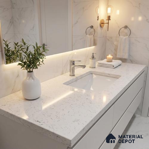 Belina Quartz QR 00225 Frosted Ink Helsinki Series 11.5 ft x 6.5 ft Quartz - 20 mm | 10 Years of Replacement Warranty | Suitable for Kitchen, Restaurant, Counter Tops, Dining, Reception, office