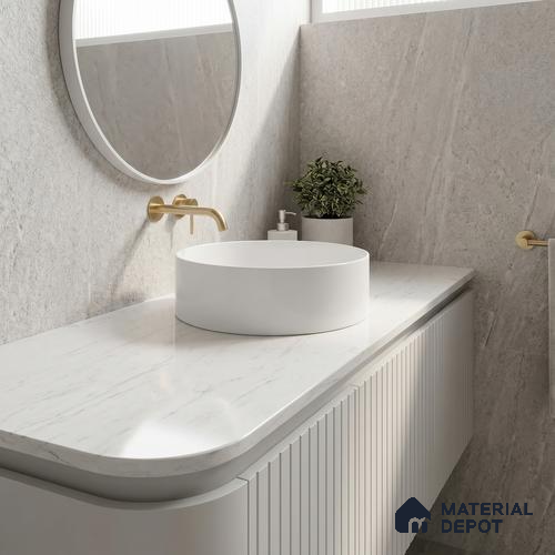 Belina Quartz QR 00257 Ivory Drift Helsinki Series 11.42 ft x 6.6 ft Quartz - 20 mm | 10 Years and Replacement Warranty | Suitable for Kitchen, Restaurant, Counter Tops, Dining, Reception, office