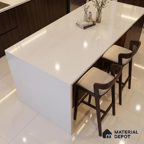 Belina Quartz QR 00265 Frosted Linen Helsinki Series 11.42 ft x 6.6 ft Quartz - 20 mm | 10 Years and Replacement Warranty | Suitable for Kitchen, Restaurant, Counter Tops, Dining, Reception, office