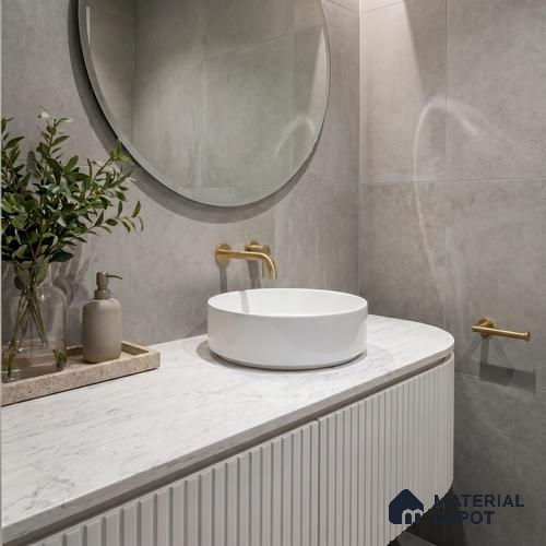 Belina Quartz QR 00272 Frosted Stratus Helsinki Series 11.42 ft x 6.59 ft Quartz - 20 mm | 10 Years and Replacement Warranty | Suitable for Kitchen, Restaurant, Counter Tops, Dining, Reception, office