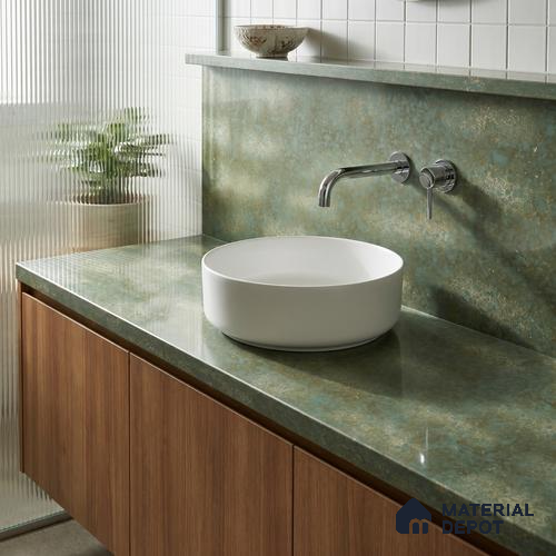 Belina Quartz QR 00333 Verde Imperial Helsinki Series 10.5 ft x 5.35 ft Quartz - 20 mm | 10 Years and Replacement Warranty | Suitable for Kitchen, Restaurant, Counter Tops, Dining, Reception, office