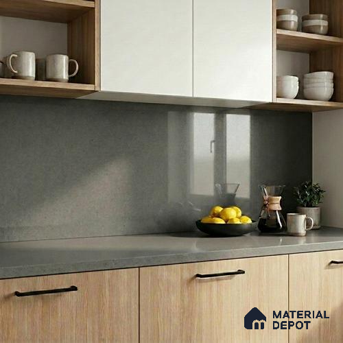 Belina Quartz QR 00352 B Urban Slate Jumbo Helsinki Series 10.83 ft x 5.41 ft Quartz - 20 mm | 10 Years and Replacement Warranty | Suitable for Kitchen, Restaurant, Counter Tops, Dining, Reception, office