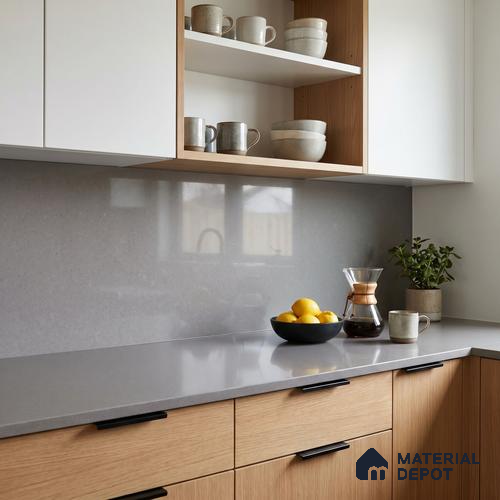 Belina Quartz QR 00353 B Lavender Mist Jumbo Helsinki Series 10.83 ft x 5.41 ft Quartz - 20 mm | 10 Years and Replacement Warranty | Suitable for Kitchen, Restaurant, Counter Tops, Dining, Reception, office