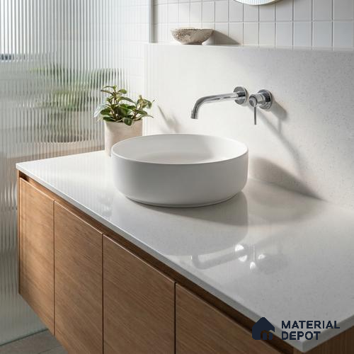 Belina Quartz QR 00354 B Frosted Mist Jumbo Helsinki Series 10.83 ft x 5.41 ft Quartz - 20 mm | 10 Years and Replacement Warranty | Suitable for Kitchen, Restaurant, Counter Tops, Dining, Reception, office
