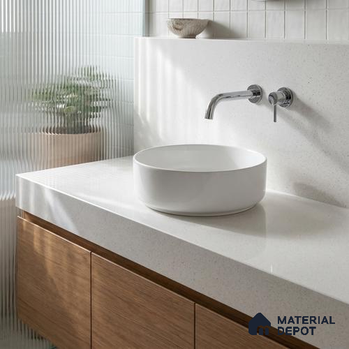 Belina Quartz QR 00356 Frosted Linen Mini Jumbo Helsinki Series 10.53 ft x 4.79 ft Quartz - 20 mm | 10 Years and Replacement Warranty | Suitable for Kitchen, Restaurant, Counter Tops, Dining, Reception, office
