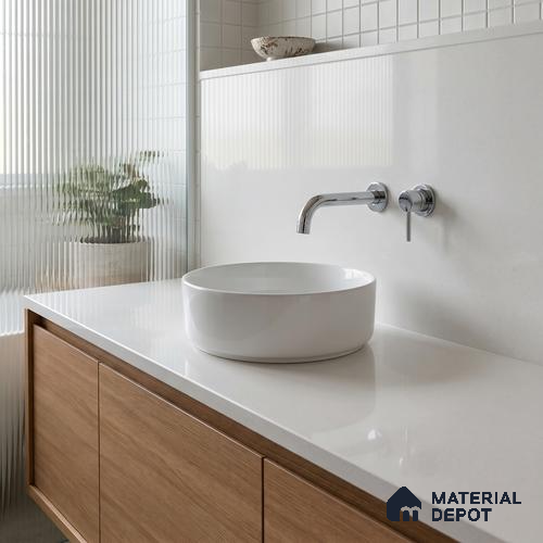 Belina Quartz QR 00357 B Frosted Aura Jumbo Helsinki Series 10.83 ft x 5.41 ft Quartz - 20 mm | 10 Years and Replacement Warranty | Suitable for Kitchen, Restaurant, Counter Tops, Dining, Reception, office