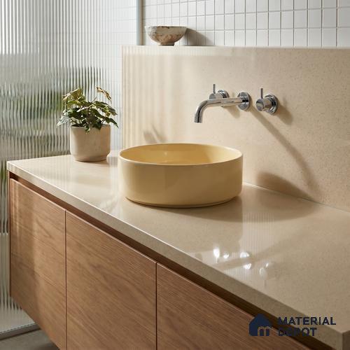 Belina Quartz QR 00360 B Sable Mist Jumbo Helsinki Series 10.83 ft x 5.41 ft Quartz - 20 mm | 10 Years and Replacement Warranty | Suitable for Kitchen, Restaurant, Counter Tops, Dining, Reception, office