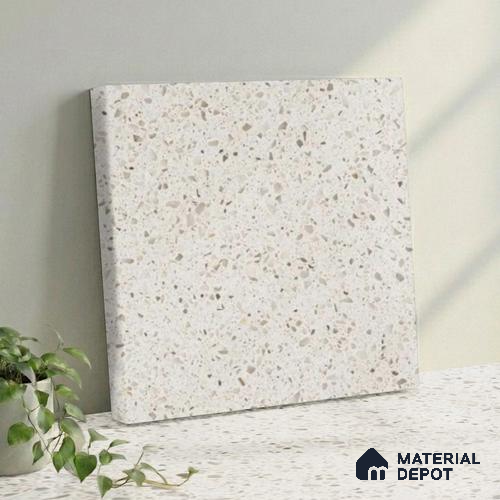 Belina Quartz QR 00361 Frosted Pebble Mini Jumbo Helsinki Series 10.53 ft x 4.79 ft Quartz - 20 mm | 10 Years and Replacement Warranty | Suitable for Kitchen, Restaurant, Counter Tops, Dining, Reception, office