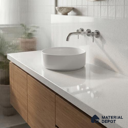 Belina Quartz QR 00362 B Frosted Stardust Jumbo Helsinki Series 10.83 ft x 5.41 ft Quartz - 20 mm | 10 Years and Replacement Warranty | Suitable for Kitchen, Restaurant, Counter Tops, Dining, Reception, office