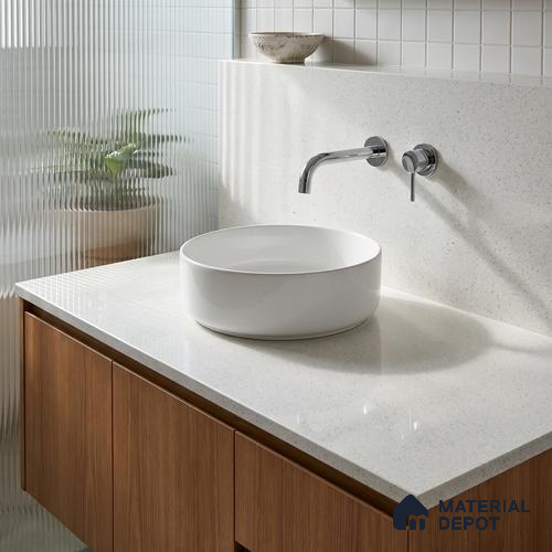 Belina Quartz QR 00363 B Frosted Aurora Jumbo Helsinki Series 10.83 ft x 5.41 ft Quartz - 20 mm | 10 Years and Replacement Warranty | Suitable for Kitchen, Restaurant, Counter Tops, Dining, Reception, office