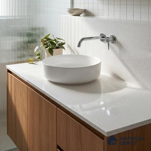 Belina Quartz QR 00363 Frosted Aurora Mini Jumbo Helsinki Series 10.53 ft x 4.79 ft Quartz - 20 mm | 10 Years and Replacement Warranty | Suitable for Kitchen, Restaurant, Counter Tops, Dining, Reception, office