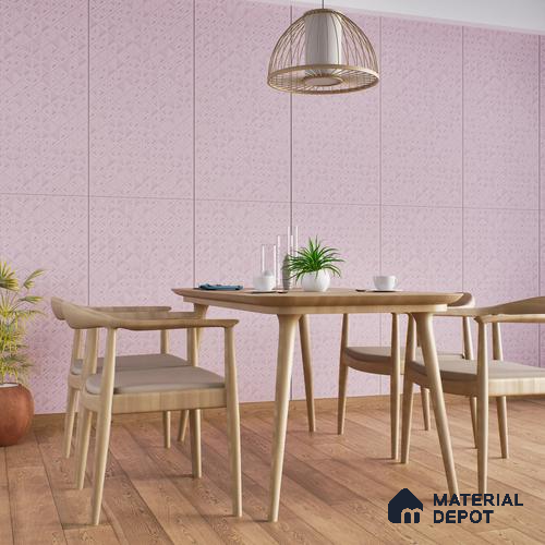 TL 00693 C Radiant Rosy Series Pattern 7 Pink Chrome Finish 4 ft x 2 ft Full Body Vitrified Tile - 9 mm