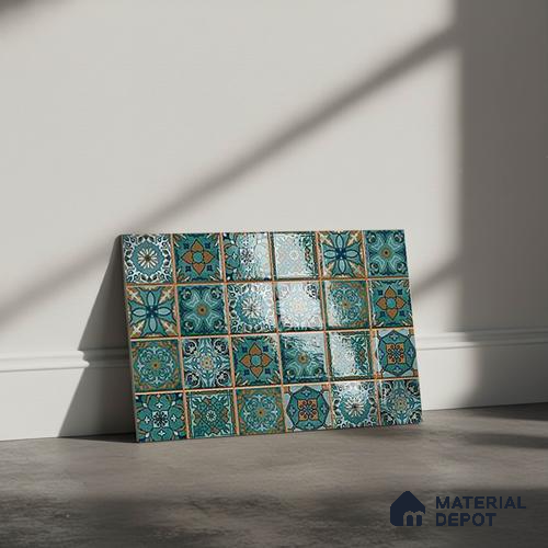 TL 01621 B Highlighter Floral Green 18 x 12 inch Glossy Finish Ceramic Wall Tile - 6 mm