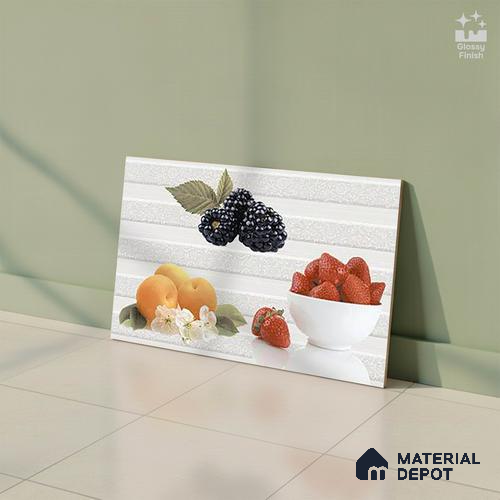 TL 01633 C Highlighter 2 Cream & Orange 18 x 12 inch Glossy Finish Ceramic Wall Tile - 6 mm