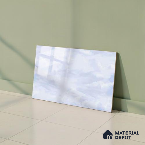 TL 01635 A Light Whitish Blue 18 x 12 inch Glossy Finish Ceramic Wall Tile - 6 mm