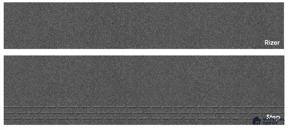 Rock Nero 1200x300 mm Step Tile Satin Matte Finish TL 07678 Vitrified Full Body - 9 mm