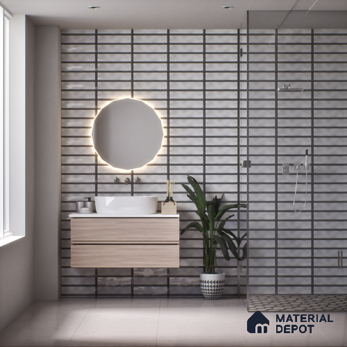 TL 03729 F Gris 300x100 mm Glossy Finish Ceramic Wall  Subway Tile - 5 mm